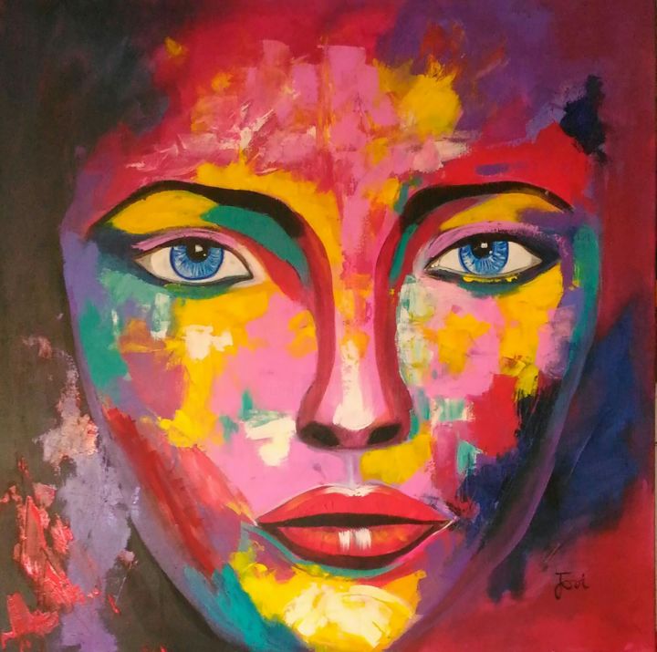 Painting titled "Isabel" by Viviane Joanchicoy Jovi, Original Artwork, Acrylic