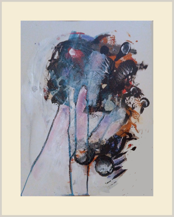 Painting titled "Abstract Composition" by Danijela Jovic, Original Art, Acrylic