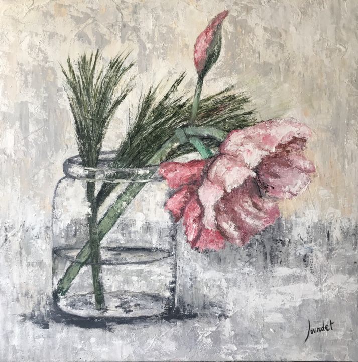 Peinture intitulée "Bouquet d'Amaryllis" par Joy Jourdet, Œuvre d'art originale, Huile