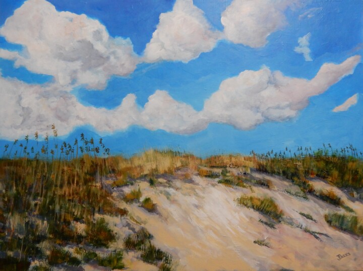 Painting titled "On the Dunes" by Joy Parks Coats, Original Artwork, Acrylic Mounted on Wood Stretcher frame
