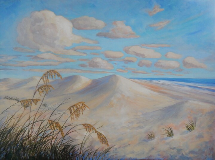 Malerei mit dem Titel "Sea Oats on the Dun…" von Joy Parks Coats, Original-Kunstwerk, Acryl