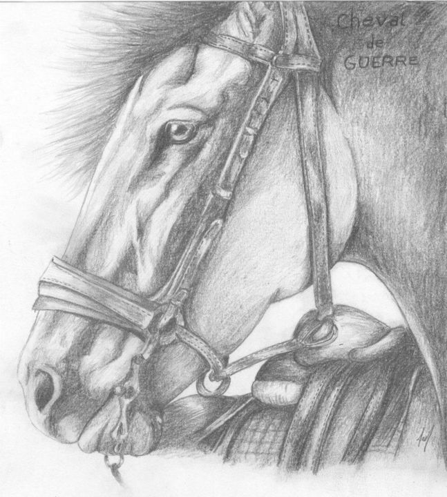 Tekening getiteld "Horse" door Joy Prillard, Origineel Kunstwerk, Potlood