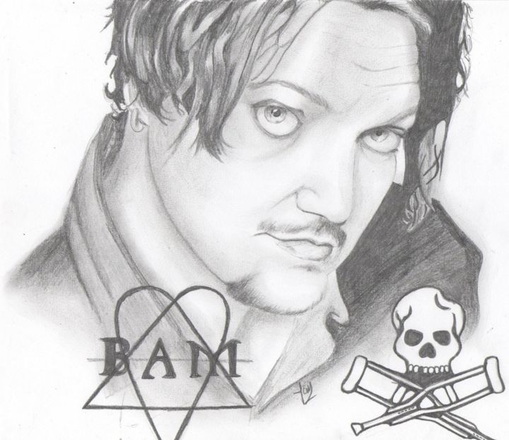 Zeichnungen mit dem Titel "Bam Margera" von Joy Prillard, Original-Kunstwerk, Bleistift