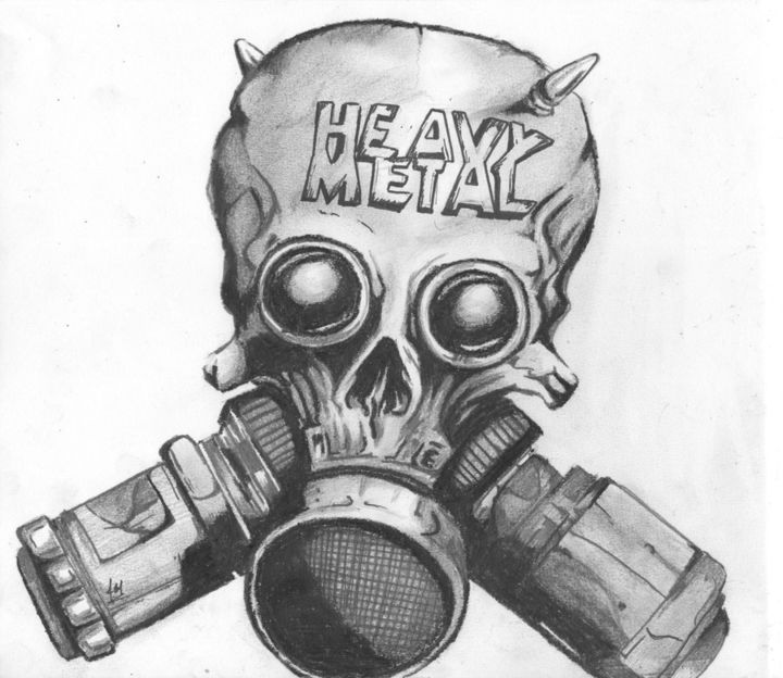 Drawing titled "heavy metal" by Joy Prillard, Original Artwork, Pencil