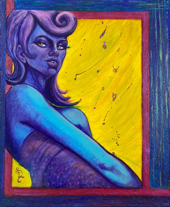 Картина под названием "Pivoine" - Joyce Ayline, Подлинное произведение искусства, Акрил Установлен на Деревянная рама для но…