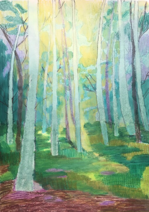 Dessin intitulée "The forest" par Joyce Van Den Engel, Œuvre d'art originale, Crayon