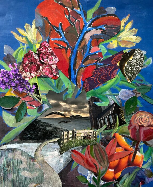 Collages intitulée "Soul of a plant" par Joyce Van Den Engel, Œuvre d'art originale, Collages