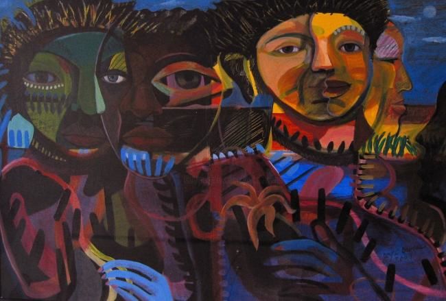 Картина под названием "Sankofa Life" - Joyce Owens, Подлинное произведение искусства, Акрил