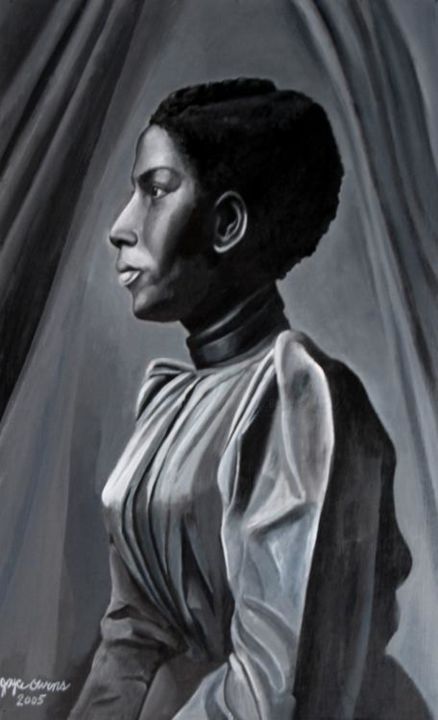 Картина под названием "Woman in Shirtdress…" - Joyce Owens, Подлинное произведение искусства, Акрил