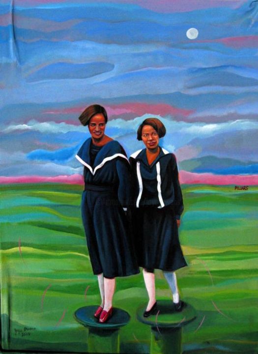 Картина под названием "Pillars series: Blo…" - Joyce Owens, Подлинное произведение искусства