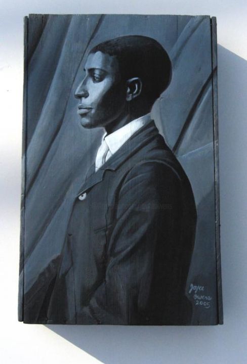 Картина под названием "Out of the Box Man…" - Joyce Owens, Подлинное произведение искусства, Масло