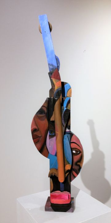 Скульптура под названием "Retro-racing Picass…" - Joyce Owens, Подлинное произведение искусства, Металлы