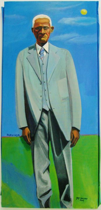 Painting titled "man-in-gray-suit-40…" by Joyce Owens, Original Artwork, Acrylic