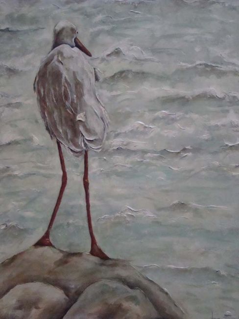 Pittura intitolato "heron" da Joyce Rose, Opera d'arte originale