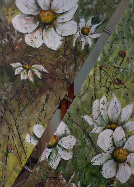 Pittura intitolato "white flowers" da Joyce Rose, Opera d'arte originale