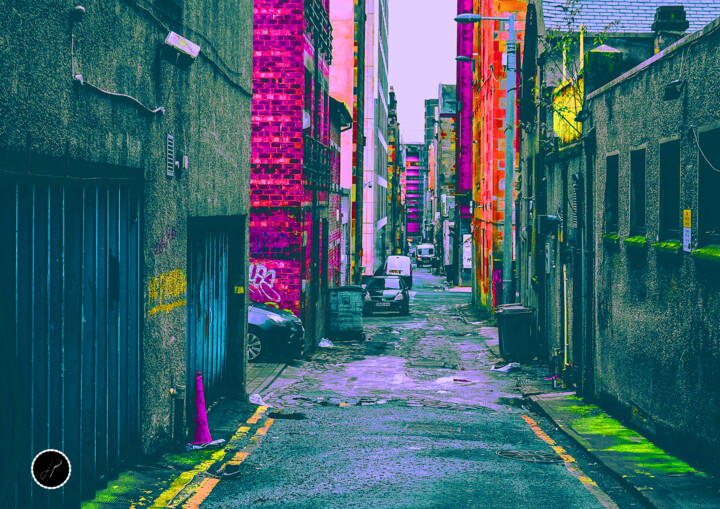 Digital Arts με τίτλο "coloured alley in s…" από Jp Eugster, Αυθεντικά έργα τέχνης, Φωτογραφία Μοντάζ