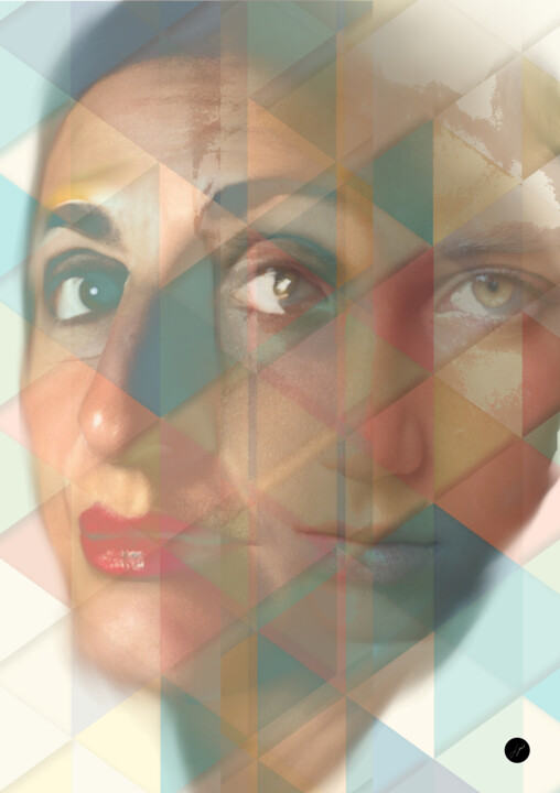 Digitale Kunst getiteld "two faces" door Jp Eugster, Origineel Kunstwerk, Digitaal Schilderwerk