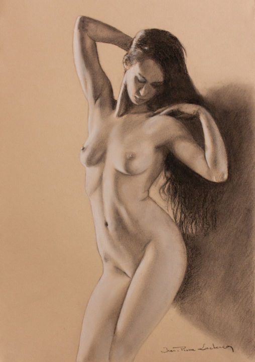 Drawing titled "Courbes 27" by Jean-Pierre André Leclercq, Original Artwork, Graphite