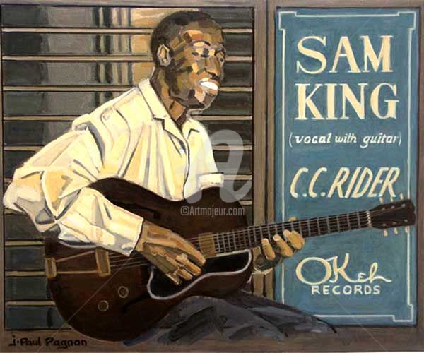 「SAM KING」というタイトルの絵画 Jean-Paul Pagnonによって, オリジナルのアートワーク