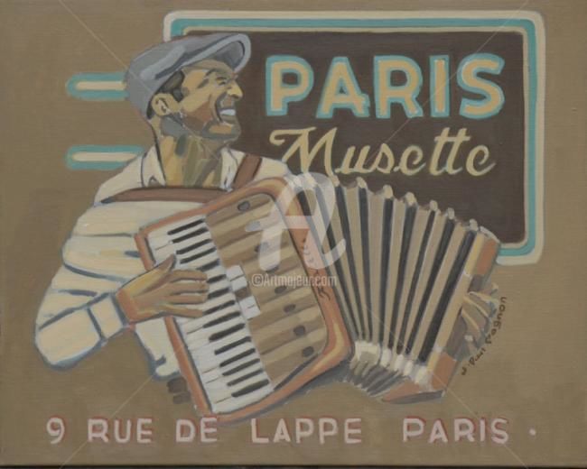 Pintura intitulada "PARIS MUSETTE" por Jean-Paul Pagnon, Obras de arte originais, Óleo