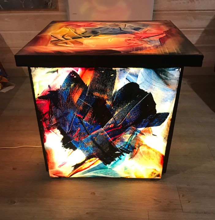 Peinture intitulée "Cube lumière" par Jpb Artriste, Œuvre d'art originale, Cire