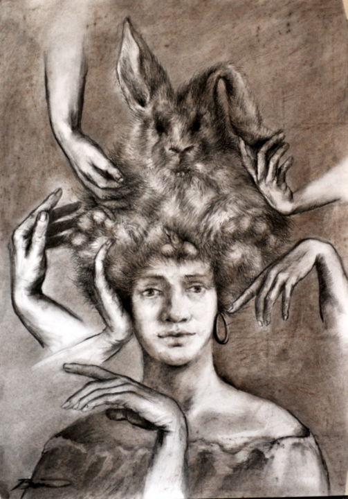 Zeichnungen mit dem Titel "designed-hairdo-for…" von Biro, Original-Kunstwerk