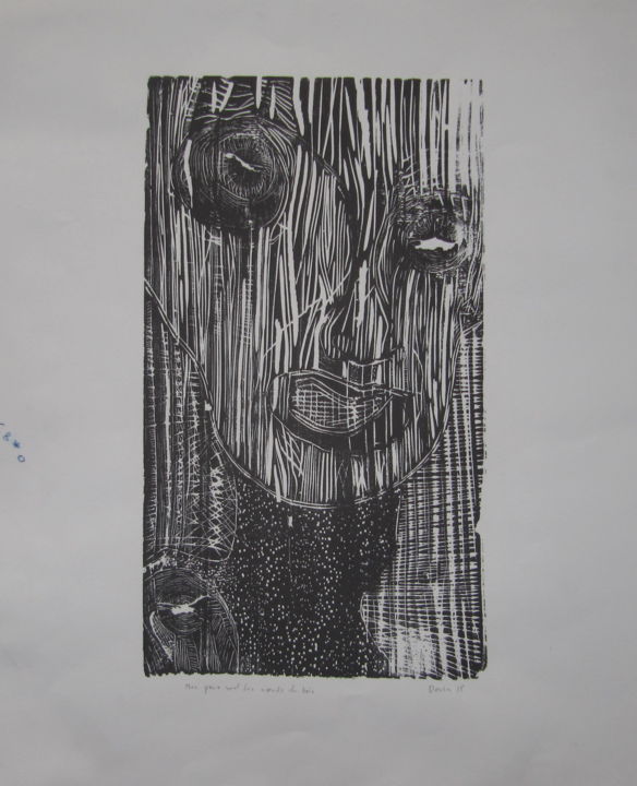 Gravures & estampes intitulée "mes yeux sont les n…" par Jean Pierre Devin, Œuvre d'art originale