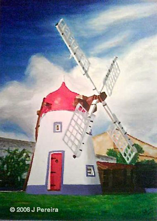 Moinho De Vento - S. Miguel Açores, Painting by J Pereira