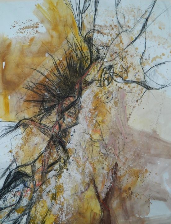 Drawing titled "passion-mixed-media…" by Julija Petrovic, Original Art, Other