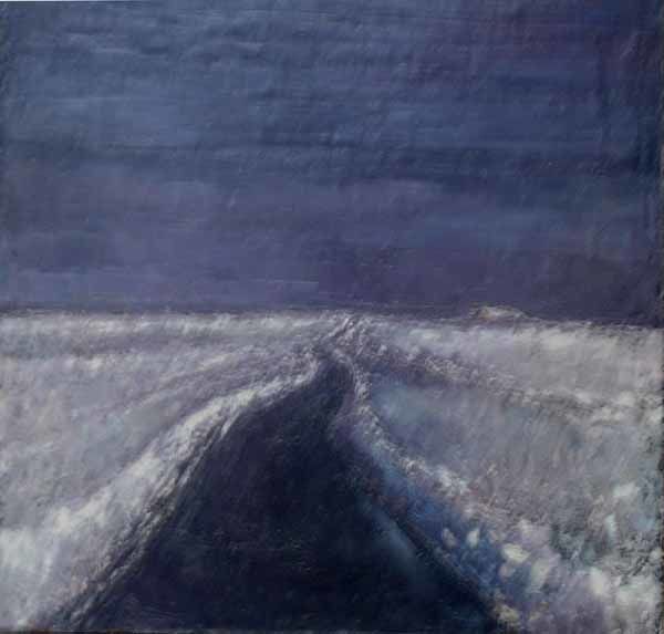 Painting titled "Route neigeuse" by Jpfloch, Original Artwork