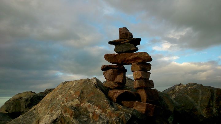 Photography titled "inukshuk 2 ver sur…" by Jean-Philippe Harant, Original Artwork