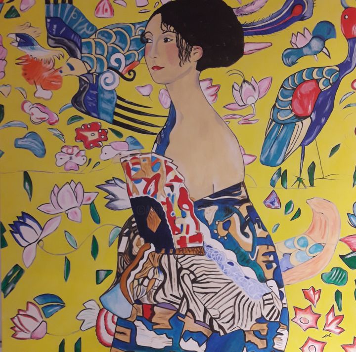 Peinture intitulée "34-femme-a-leventai…" par Jean Philippe Dufau, Œuvre d'art originale, Acrylique