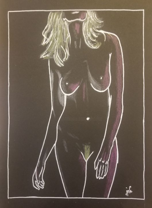 Dessin intitulée "Silhouette 4" par Jean Philippe Dufau, Œuvre d'art originale, Encre