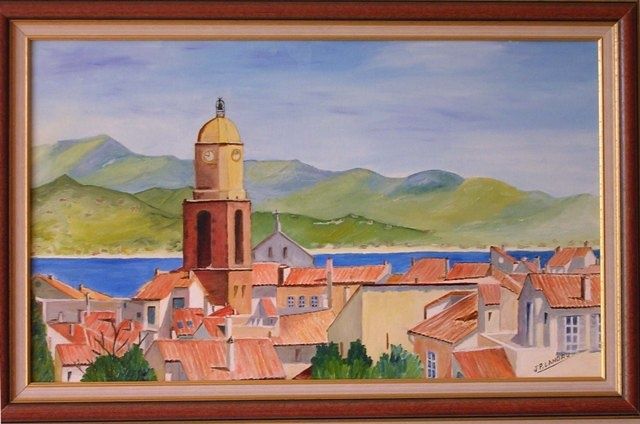 Картина под названием "Saint Tropez" - Jean-Pierre Landru, Подлинное произведение искусства