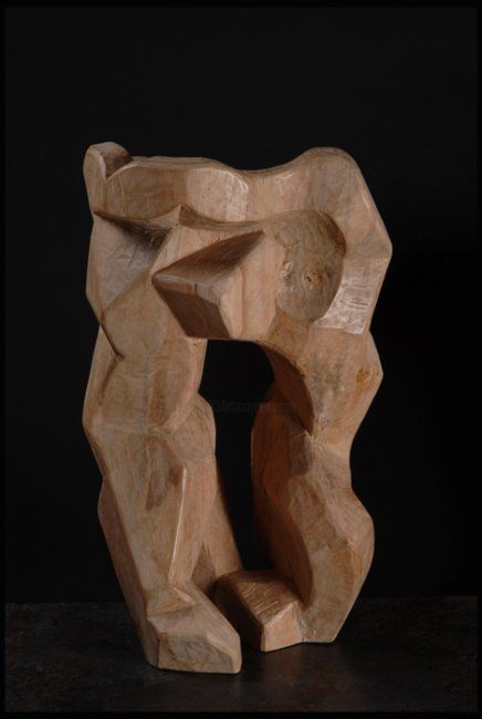 Sculpture titled "le berceau" by Jean-Patrick Magnoac, Original Artwork, Wood