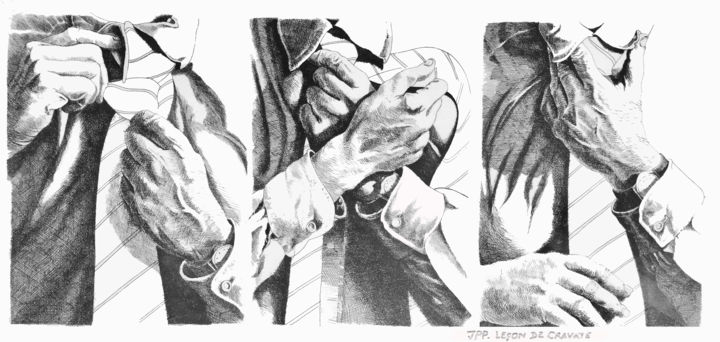 Εκτυπώσεις & Χαρακτικά με τίτλο "lecon-de-cravate.jp…" από Jean-Pierre Pascal, Αυθεντικά έργα τέχνης