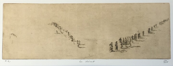 Gravures & estampes intitulée "LE DESERT - aquatin…" par Jean-Pierre Seferian, Œuvre d'art originale, Eau-forte