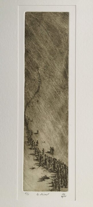 Gravures & estampes intitulée "LE DESERT" par Jean-Pierre Seferian, Œuvre d'art originale, Eau-forte