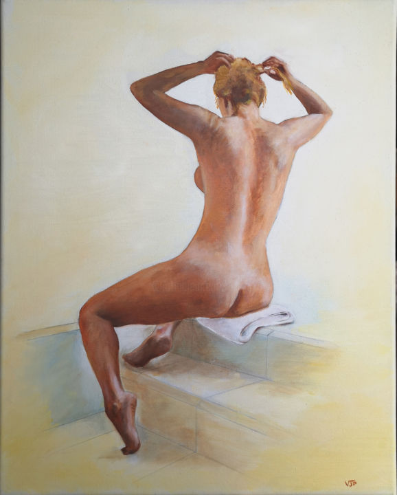 Painting titled "Avant le bain" by Jean-Pierre Vialle, Original Artwork