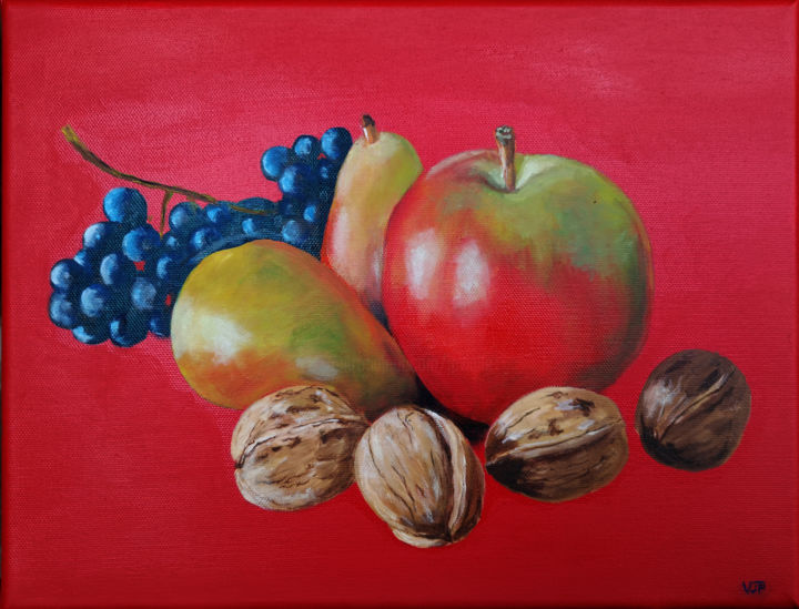 Painting titled "Fruits d'automne" by Jean-Pierre Vialle, Original Artwork
