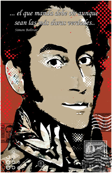 Digitale Kunst mit dem Titel "Bolivar" von Jesus J. Ruiz, Original-Kunstwerk, Andere
