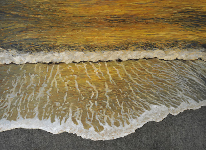 Peinture intitulée "Nouvelle-vague, New…" par Renand, Œuvre d'art originale, Huile Monté sur Châssis en bois