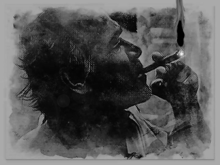 Photographie intitulée "fumer 2" par Jose Americo Jsilvares, Œuvre d'art originale, Photographie manipulée