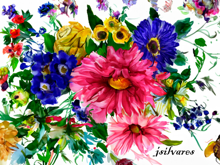 Fotografie getiteld "Flores artificiais" door Jose Americo Jsilvares, Origineel Kunstwerk, Gemanipuleerde fotografie
