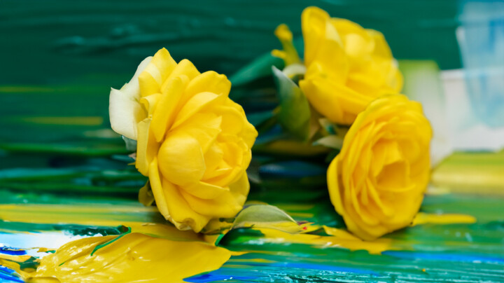 Fotografie getiteld "rosas amarelas e..." door Jose Americo Jsilvares, Origineel Kunstwerk, Gemanipuleerde fotografie