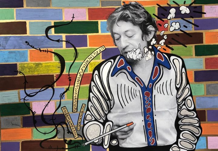 Peinture intitulée "Gainsbourg" par Silverhoof, Œuvre d'art originale, Acrylique