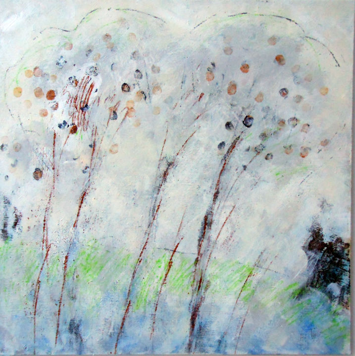 「trees」というタイトルの絵画 June Stapletonによって, オリジナルのアートワーク, アクリル
