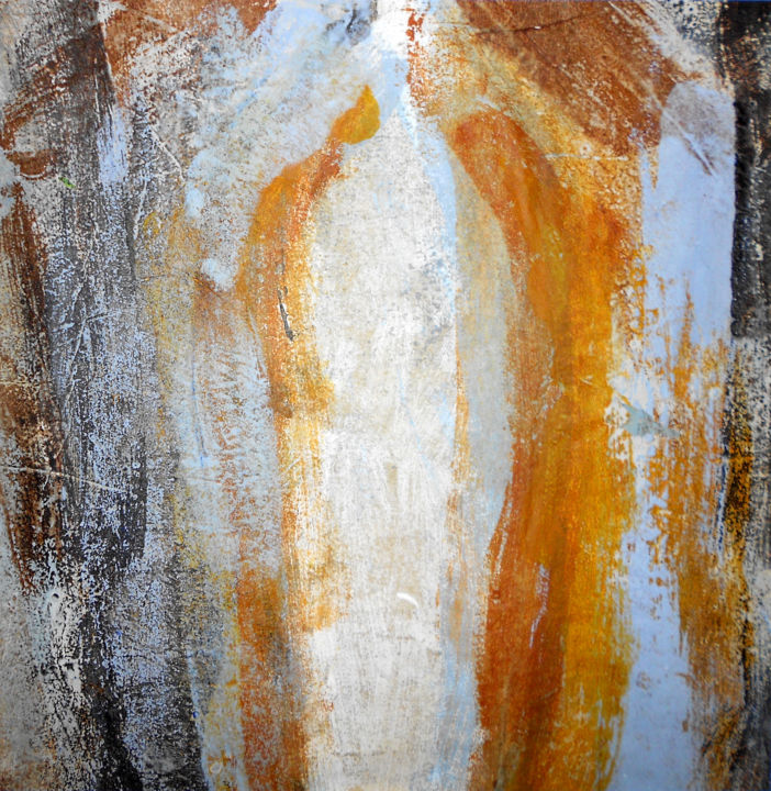 Картина под названием "orange-bottle" - June Stapleton, Подлинное произведение искусства, Масло