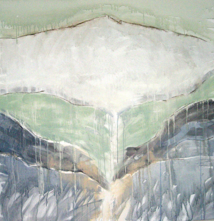 "Green blue mountain" başlıklı Tablo June Stapleton tarafından, Orijinal sanat, Akrilik