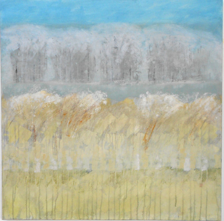 Painting titled "Reed beds" by June Stapleton, Original Artwork, Oil